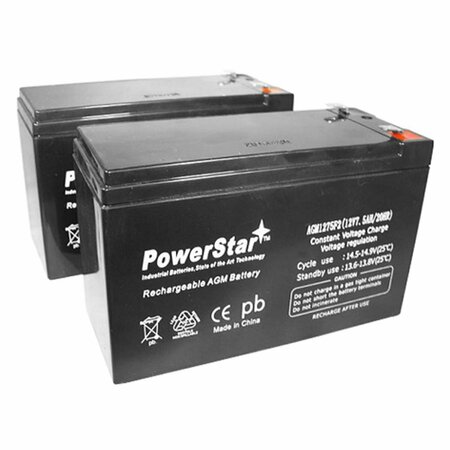 POWERSTAR 12V 7.5Ah SLA Battery Replaces lc-r127r2p ub1270 pc1270 ps1270f1 jc1260, 2PK AGM1275-2Pack
